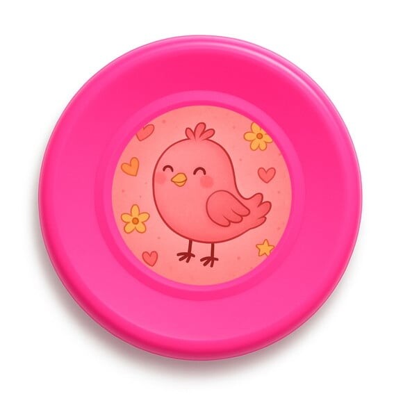 Disco de Arremesso Frisbee Passarinho Rosa