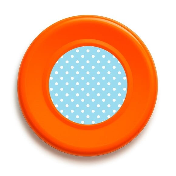 Disco de Arremesso Frisbee Poá Azul Bebê