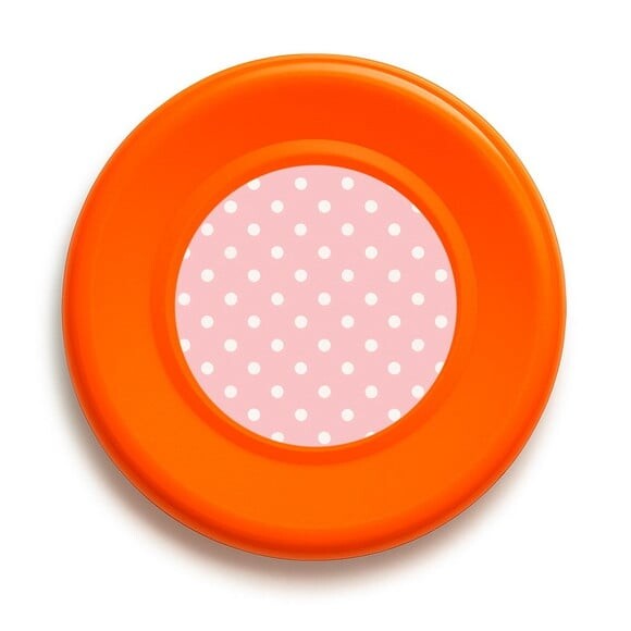 Disco de Arremesso Frisbee Poá Rosa Bebê