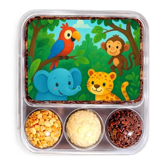 Embalagem Bolo Docinhos Personalizada Animais Tropicais
