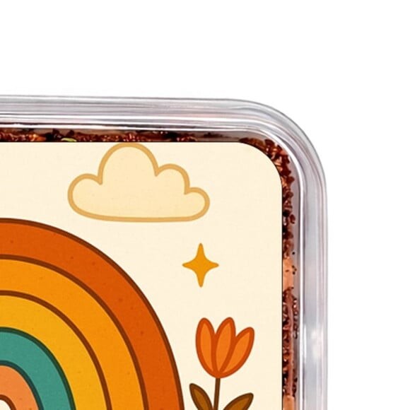 Embalagem Bolo Docinhos Personalizada Arco-íris Boho