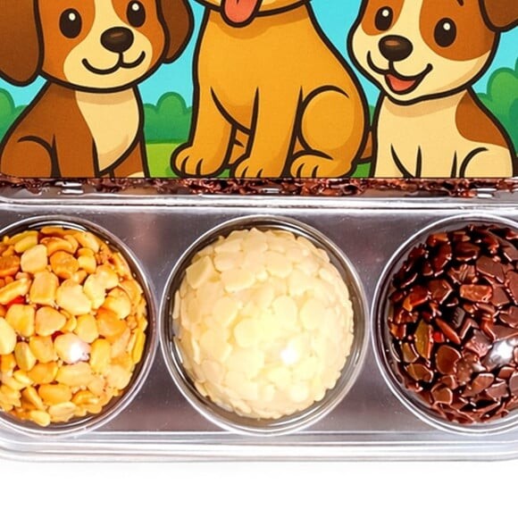 Embalagem Bolo Docinhos Personalizada Cachorrinhos