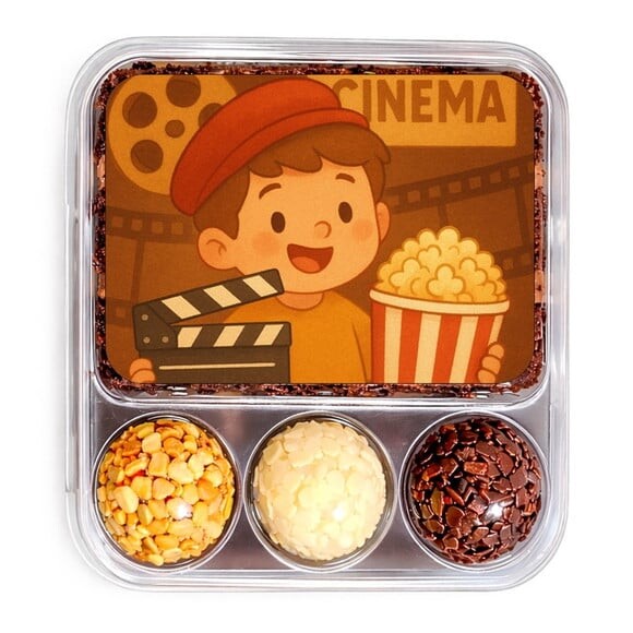 Embalagem Bolo Docinhos Personalizada Cinema Antigo