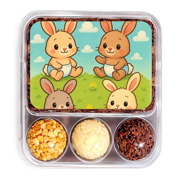 Embalagem Bolo Docinhos Personalizada Coelhinhos Baby