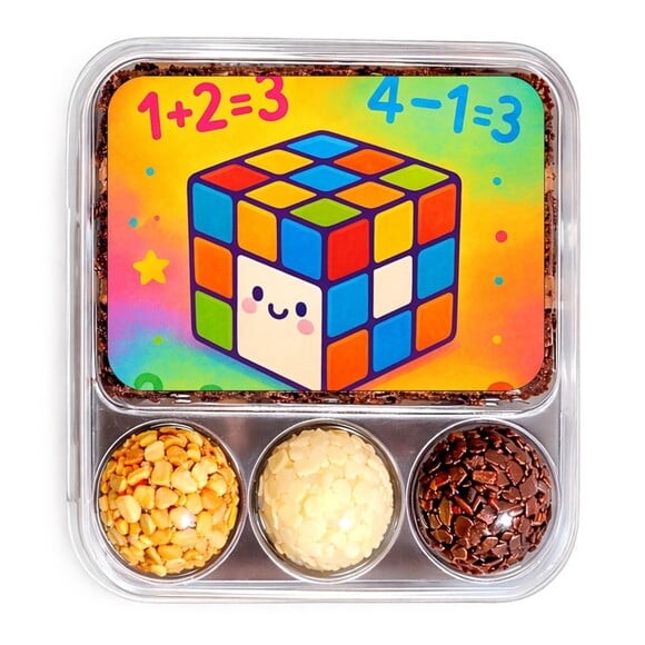 Embalagem Bolo Docinhos Personalizada Cubo Mágico