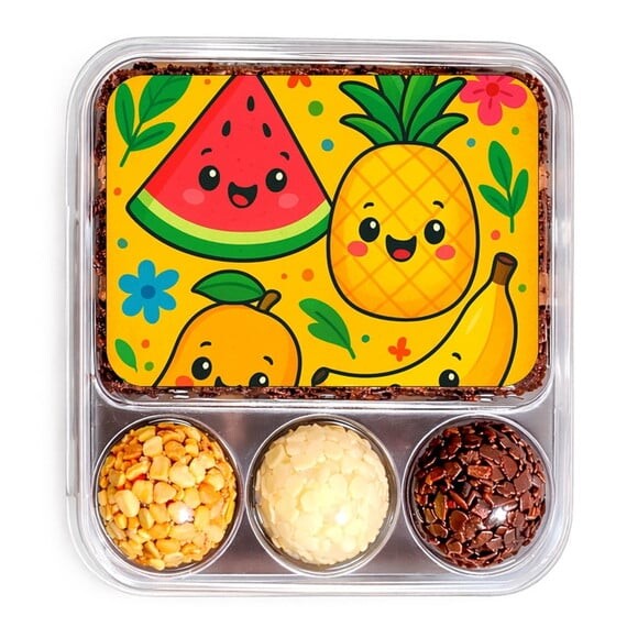 Embalagem Bolo Docinhos Personalizada Frutas Tropicais