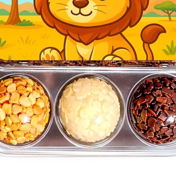 Embalagem Bolo Docinhos Personalizada Leão Baby