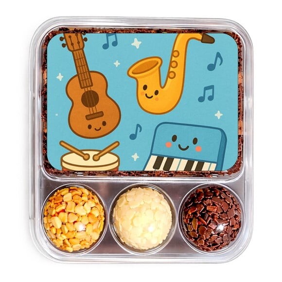 Embalagem Bolo Docinhos Personalizada Músicas Instrumentos