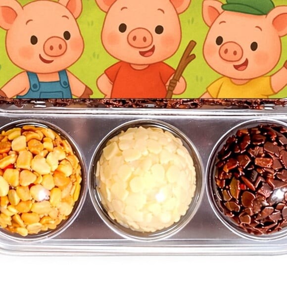 Embalagem Bolo Docinhos Personalizada os Três Porquinhos