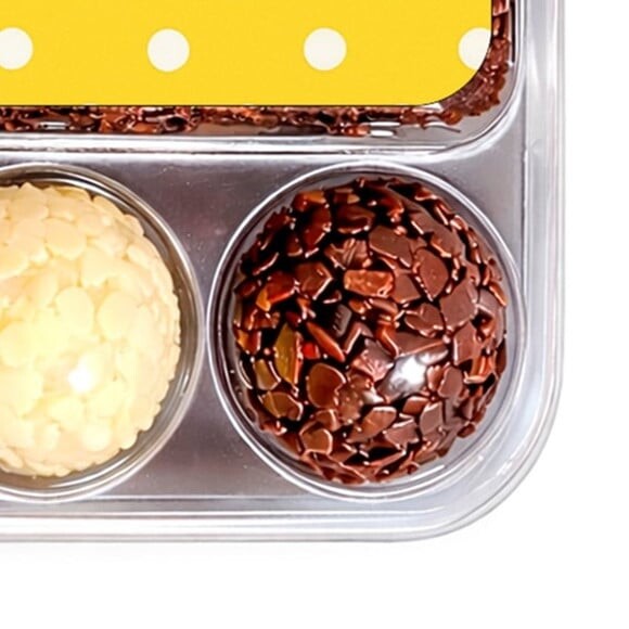 Embalagem Bolo Docinhos Personalizada Poá Amarelo