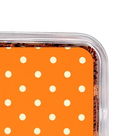 Embalagem Bolo Docinhos Personalizada Poá Laranja