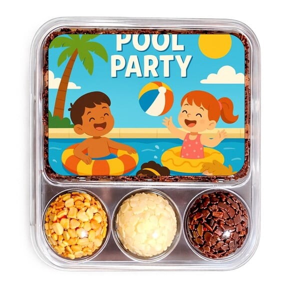 Embalagem Bolo Docinhos Personalizada Pool Party