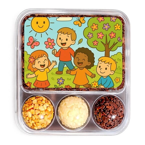 Embalagem Bolo Docinhos Personalizada Primavera Divertida