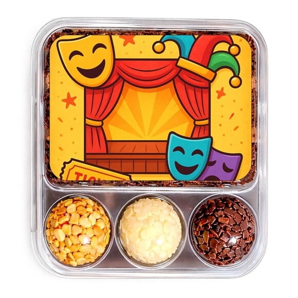 Embalagem Bolo Docinhos Personalizada Teatro Infantil