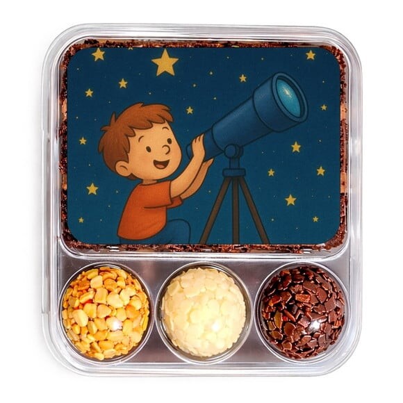 Embalagem Bolo Docinhos Personalizada Telescópio Kids