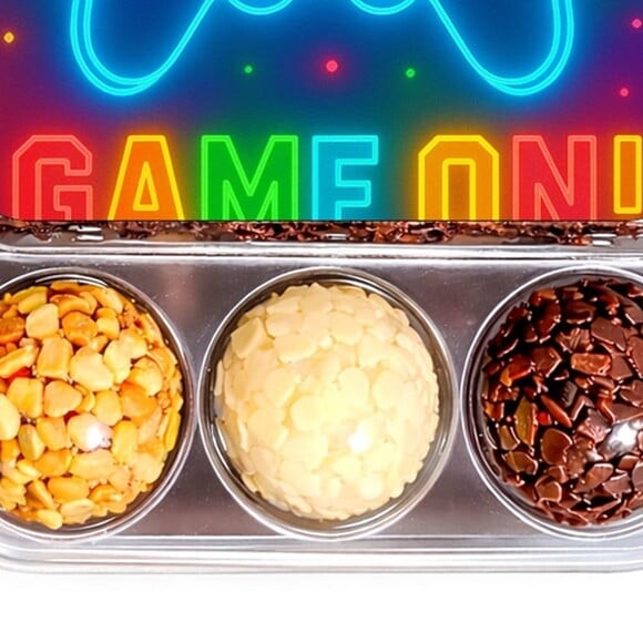 Embalagem Bolo Docinhos Personalizada Video Game Neon