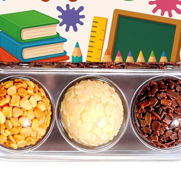 Embalagem Bolo Docinhos Personalizada Volta às Aulas
