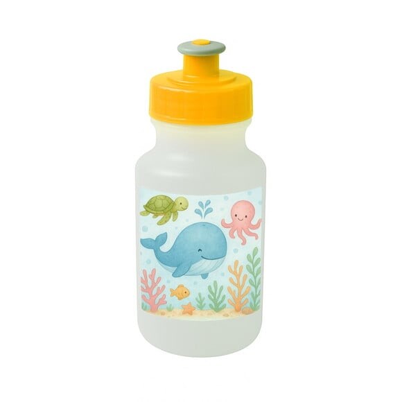 Garrafinha Squeeze Personalizada Baleia Aquarela