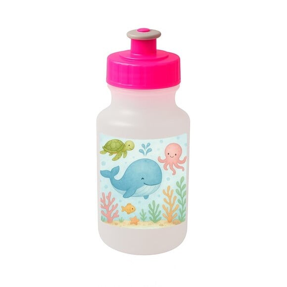 Garrafinha Squeeze Personalizada Baleia Aquarela