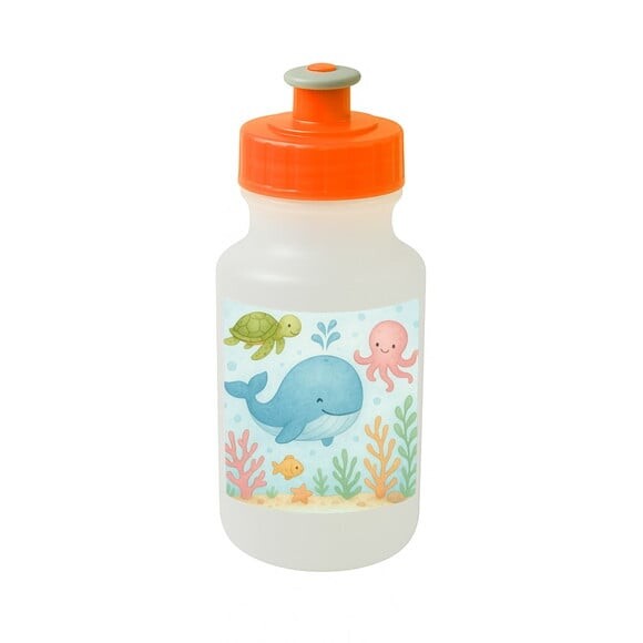 Garrafinha Squeeze Personalizada Baleia Aquarela