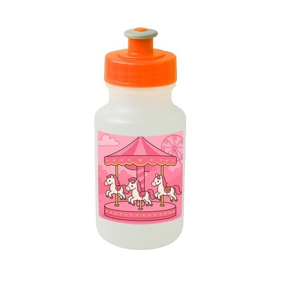 Garrafinha Squeeze Personalizada Carrossel Rosa
