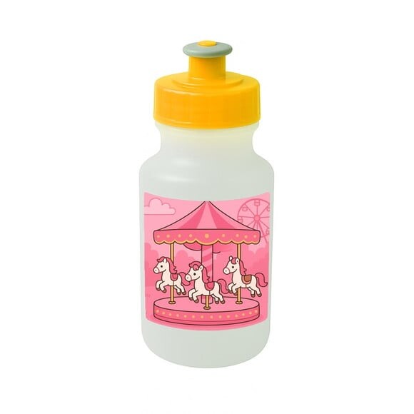 Garrafinha Squeeze Personalizada Carrossel Rosa
