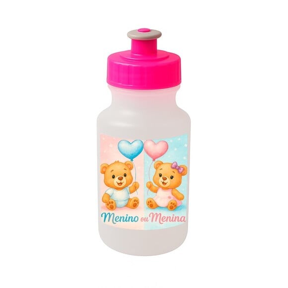 Garrafinha Squeeze Personalizada Chá de Revelação