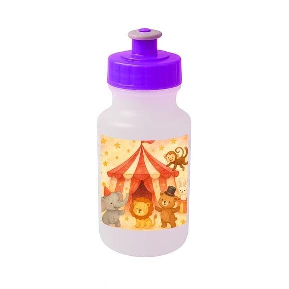 Garrafinha Squeeze Personalizada Circo Aquarela