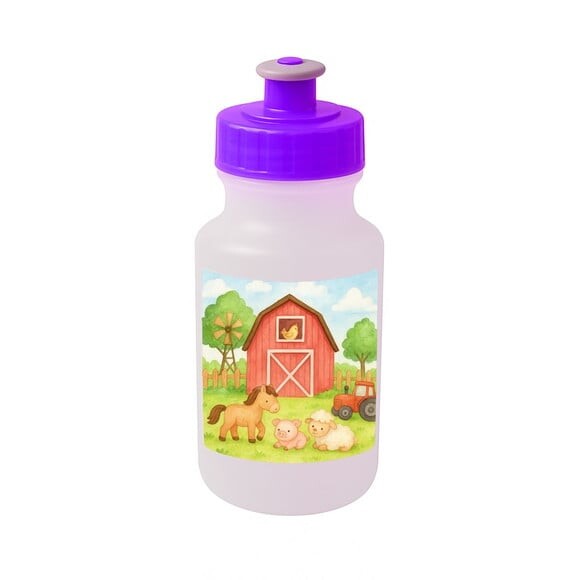 Garrafinha Squeeze Personalizada Fazendinha Aquarela