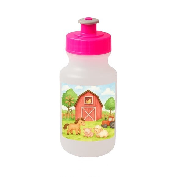 Garrafinha Squeeze Personalizada Fazendinha Aquarela