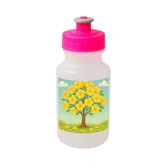 Garrafinha Squeeze Personalizada Flor de Ipê Amarela