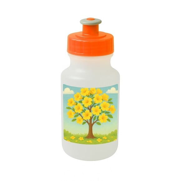 Garrafinha Squeeze Personalizada Flor de Ipê Amarela