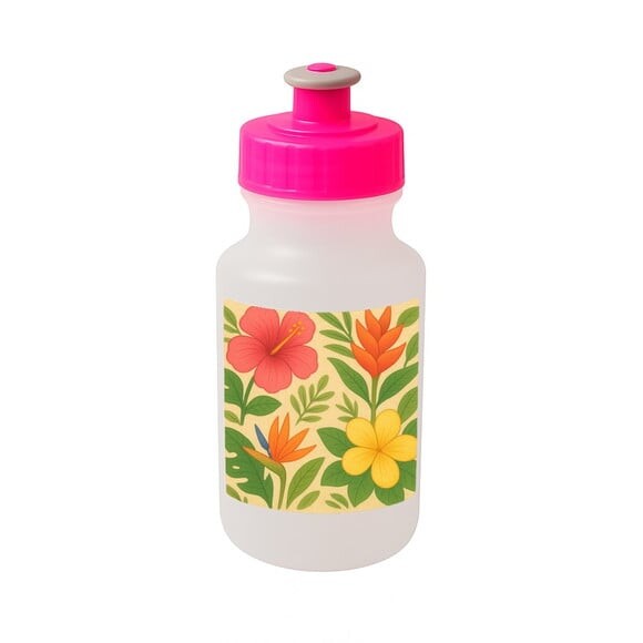 Garrafinha Squeeze Personalizada Flores Tropicais