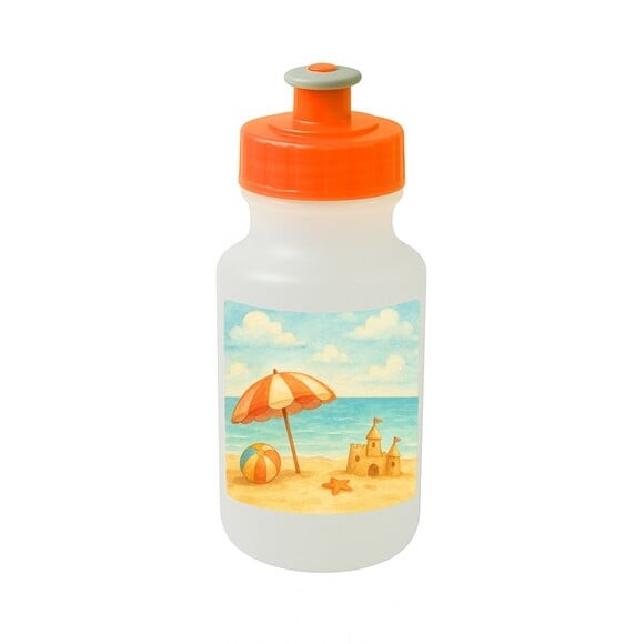 Garrafinha Squeeze Personalizada Mar e Praia Aquarela