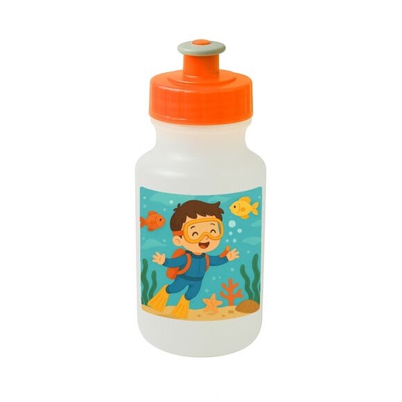 Garrafinha Squeeze Personalizada Menino Mergulhador