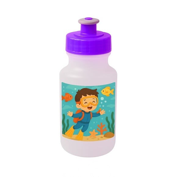Garrafinha Squeeze Personalizada Menino Mergulhador