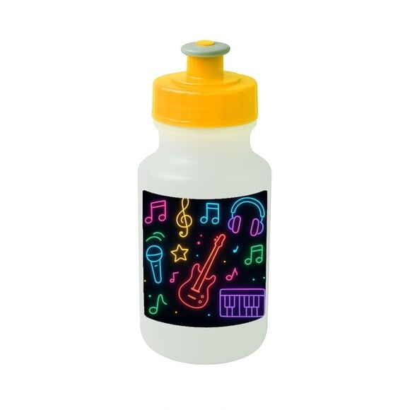 Garrafinha Squeeze Personalizada Neon Musical