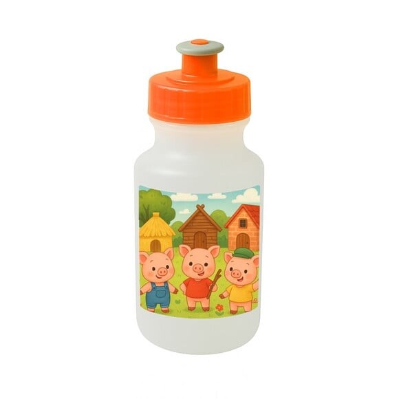 Garrafinha Squeeze Personalizada os Três Porquinhos