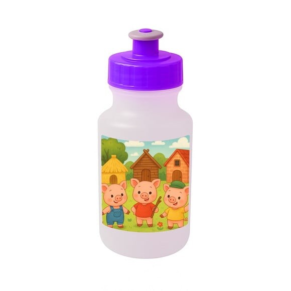 Garrafinha Squeeze Personalizada os Três Porquinhos