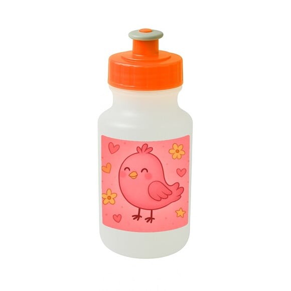 Garrafinha Squeeze Personalizada Passarinho Rosa
