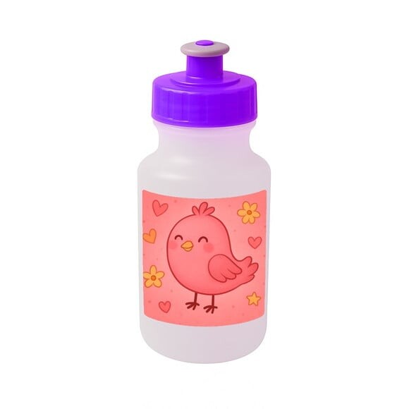 Garrafinha Squeeze Personalizada Passarinho Rosa
