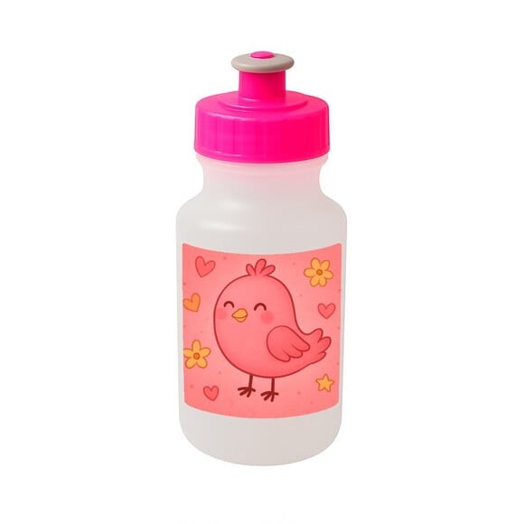 Garrafinha Squeeze Personalizada Passarinho Rosa