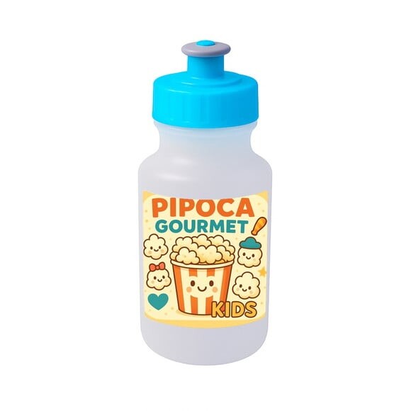 Garrafinha Squeeze Personalizada Pipoca Gourmet Kids
