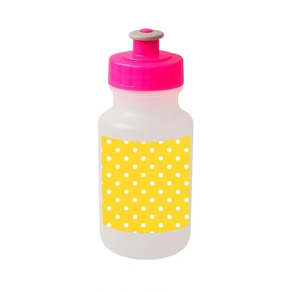 Garrafinha Squeeze Personalizada Poá Amarelo