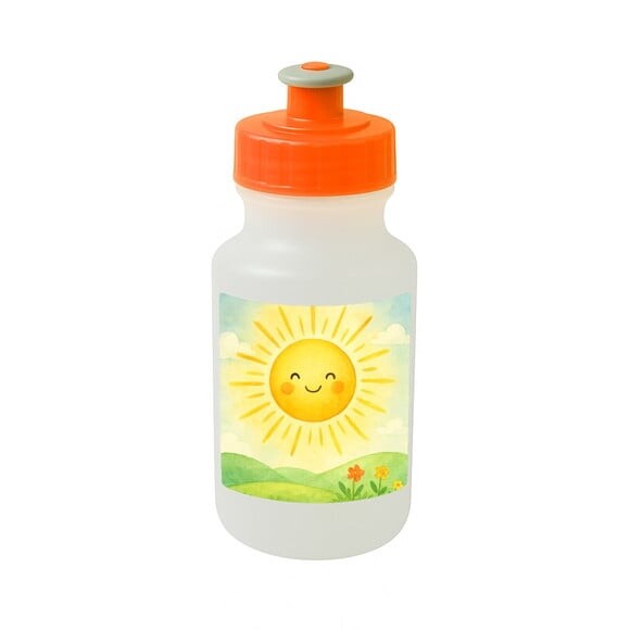 Garrafinha Squeeze Personalizada Raio de Sol Aquarela