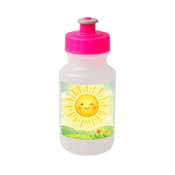 Garrafinha Squeeze Personalizada Raio de Sol Aquarela