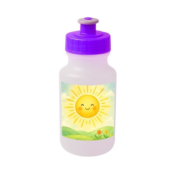 Garrafinha Squeeze Personalizada Raio de Sol Aquarela