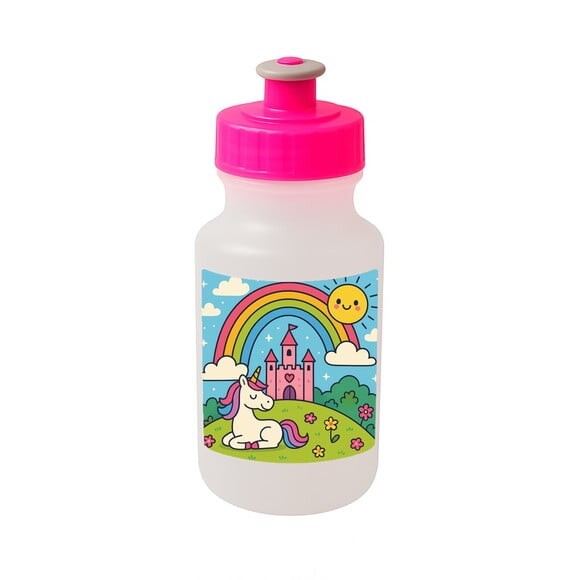 Garrafinha Squeeze Personalizada Reino do Arco-íris