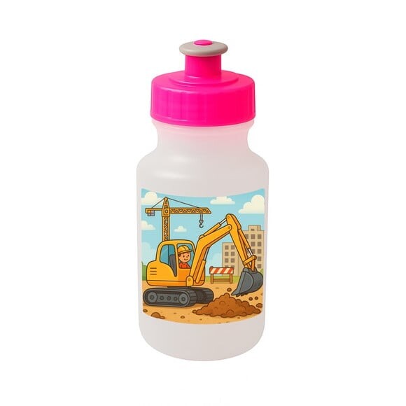 Garrafinha Squeeze Personalizada Retroescavadeira