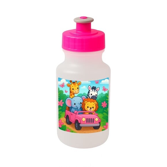 Garrafinha Squeeze Personalizada Safari Rosa